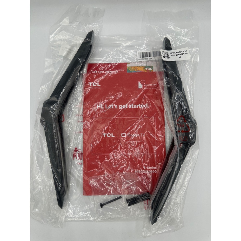 TCL TV Stand Legs S-Series S410G S450G Black New with Screws 40105-000503